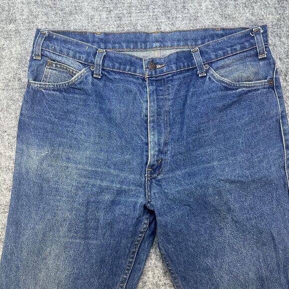Vintage 80s Levis 549 Jeans 36x34 Made in USA Whiskering Wallet Fade Leather Tab - Picture 2 of 16